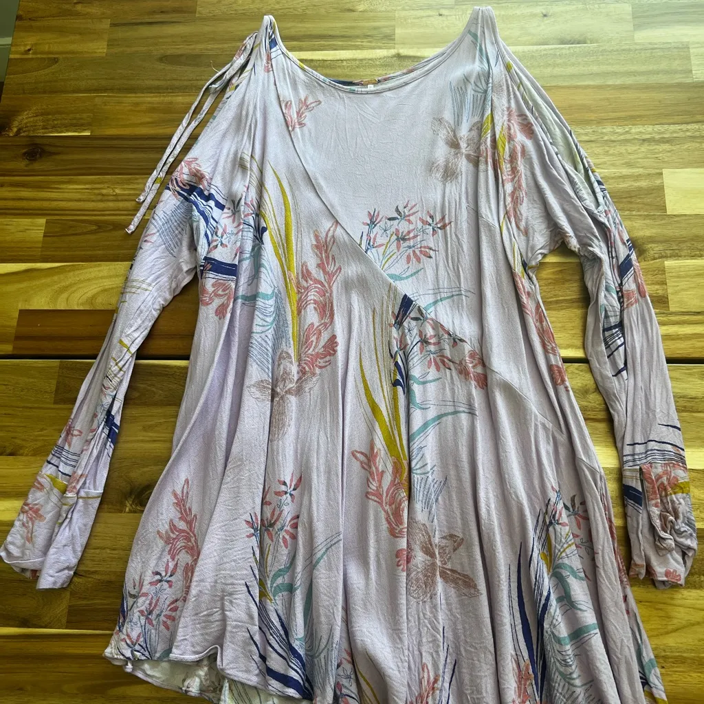 FREE‎ PEOPLE BOHO LILAC CLEAR SKIES COLD SHOULDER TUNIC DRESS - Image 14