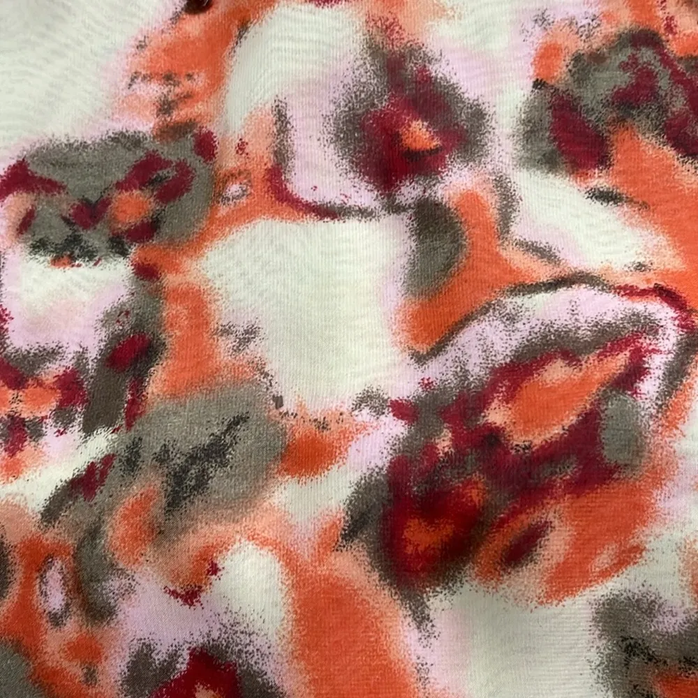 Relatively Blouse Top Sz 2XL Orange Abstract Fully Lined Tie Front Neckline - Image 11