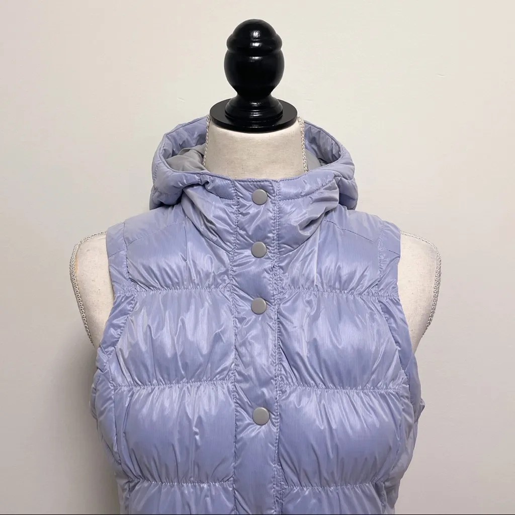 White Sierra Ice Blue St. Helens Button Vest Hooded NWT Small Puffer Quilted - Image 3