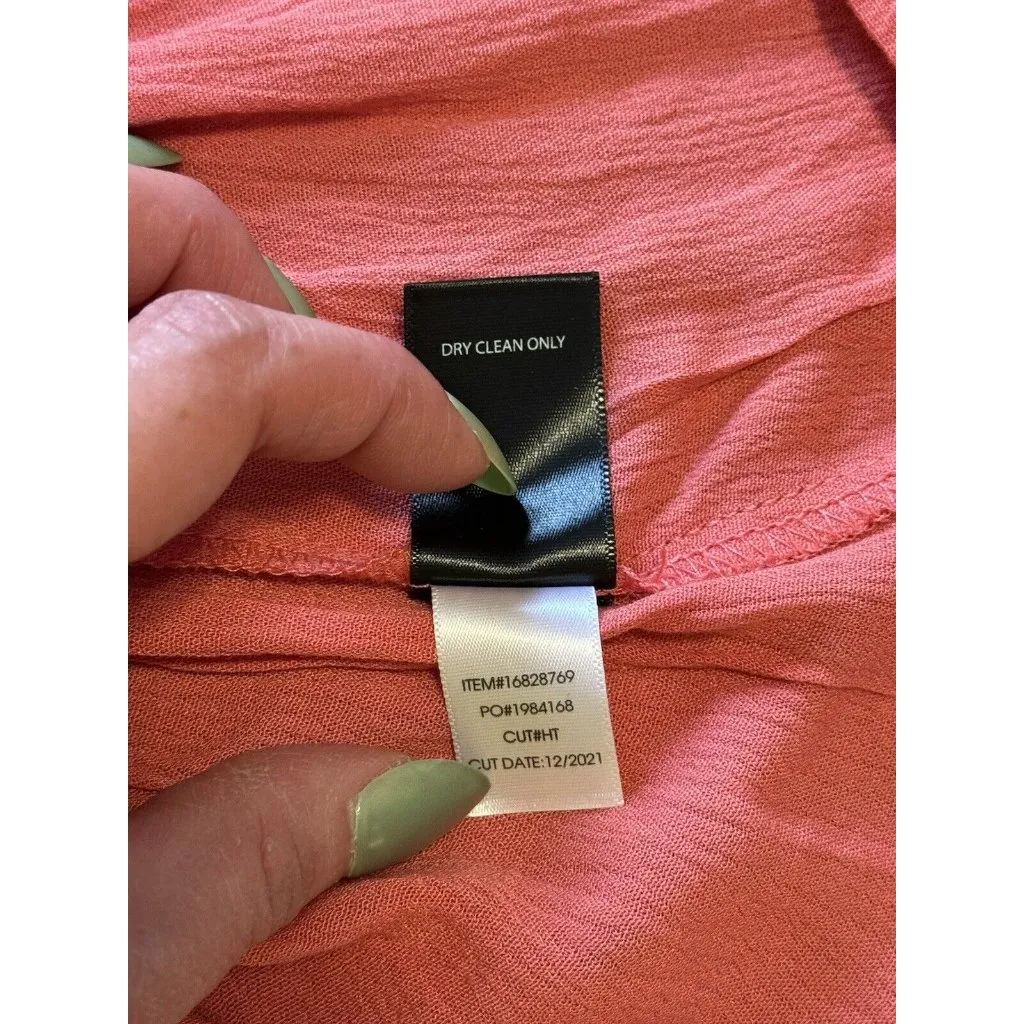 Torrid Coral Smocked Baby Doll Top Blouse Size 0‎ Beach Summer Colorful - Image 8