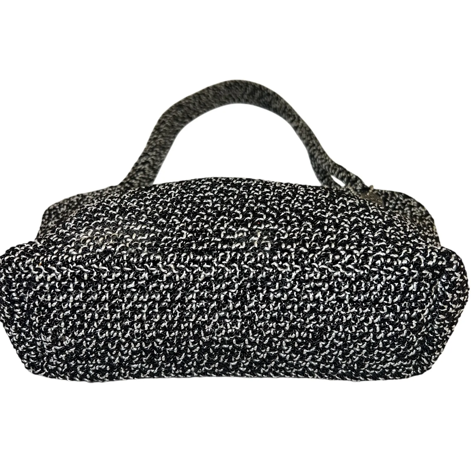 The Sak Elliott Lucca Collection Black White Marled Woven Zip Handbag Purse - Image 3