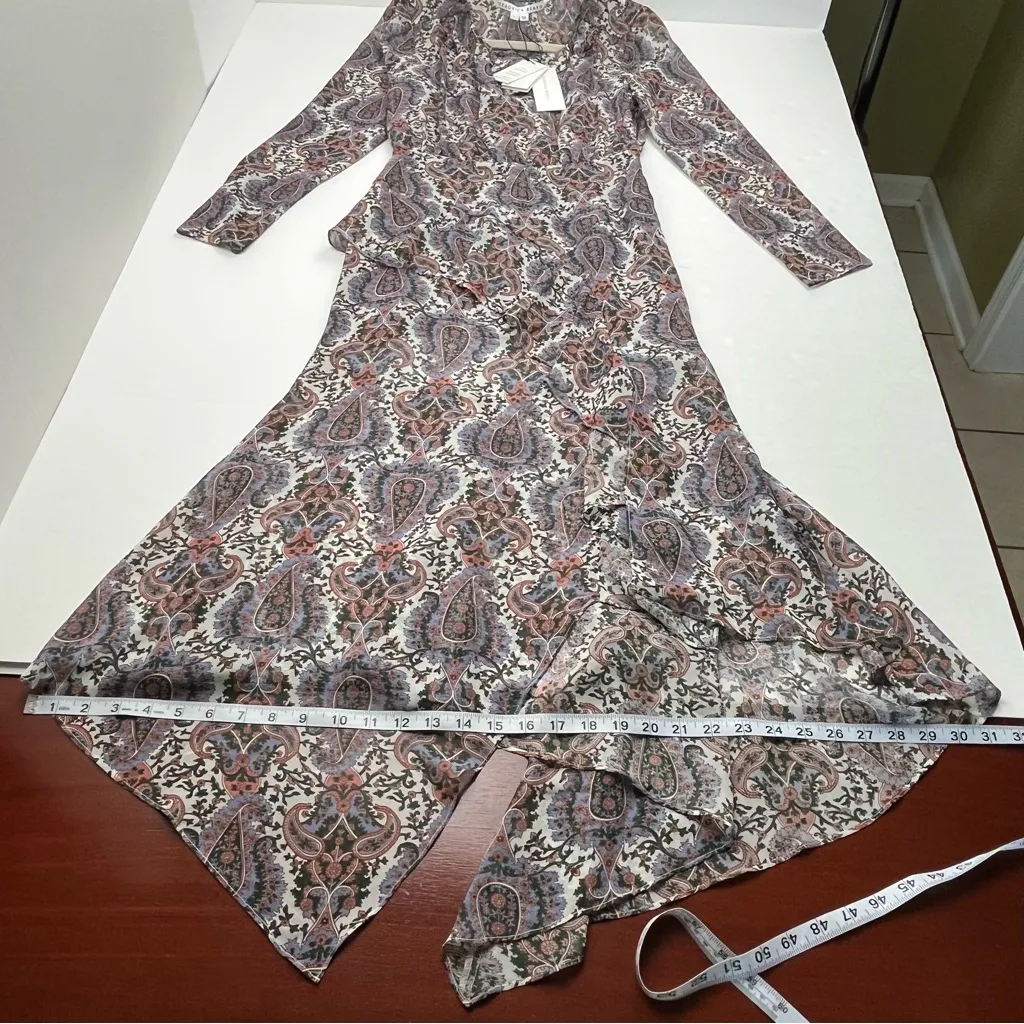 Veronica Beard Sazan Dress Off-White Multi Paisley Sleeve 4 NEW *FACTORY FLAW - Image 13