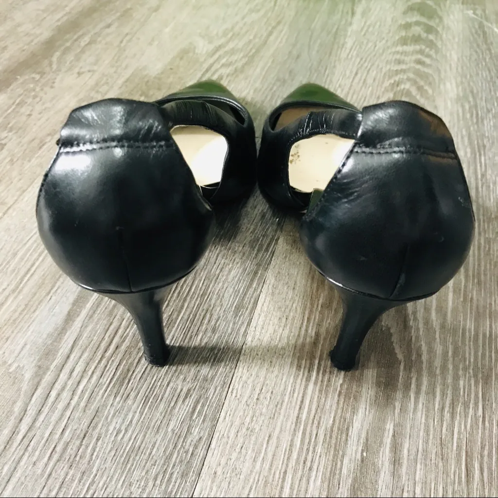 Cole Haan Black Leather Cut Out High Heel Pumps Size 7 - Image 6
