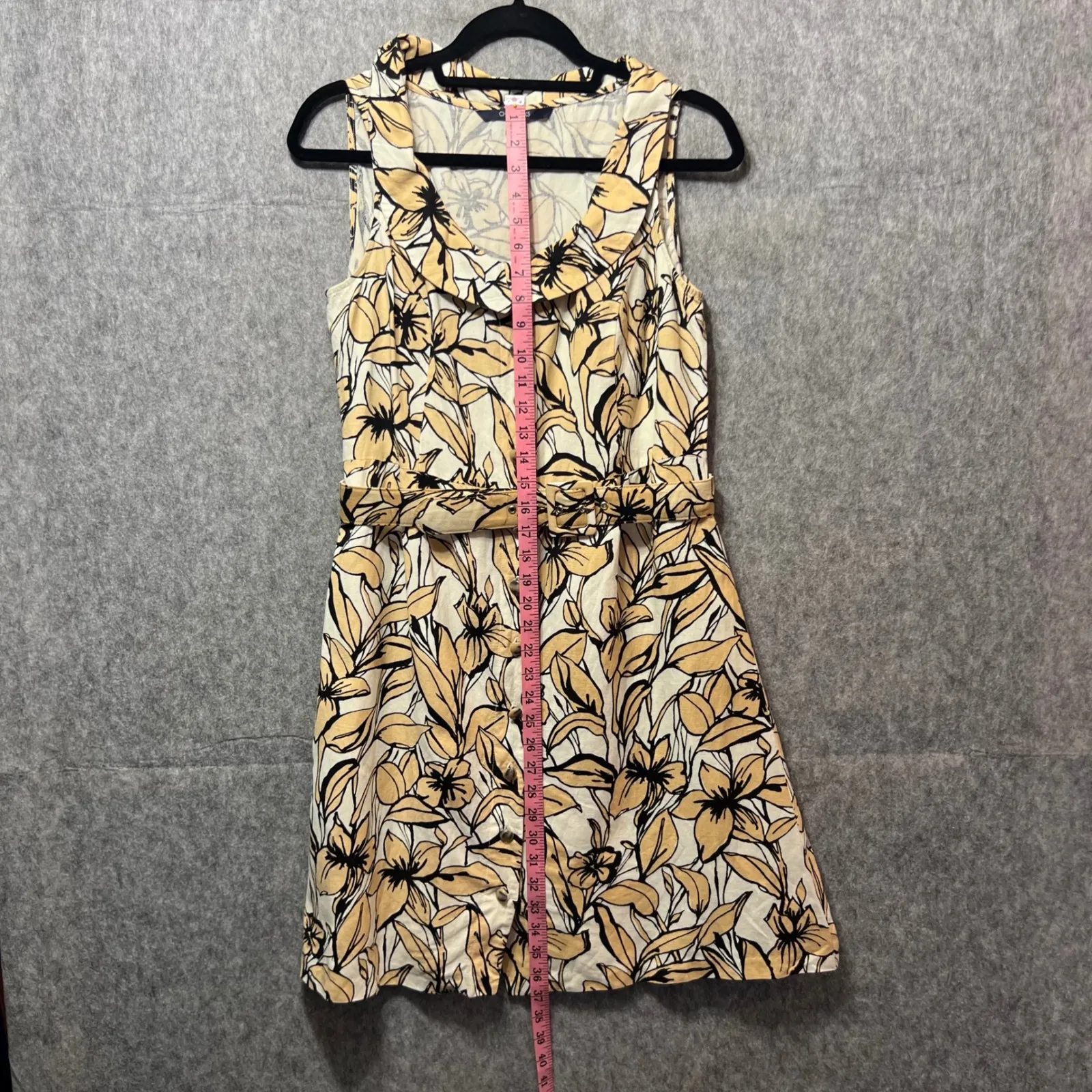 Chadwicks Floral‎ Print Dress Sleeveless Button Front Belted Linen Blend 10P - Image 5