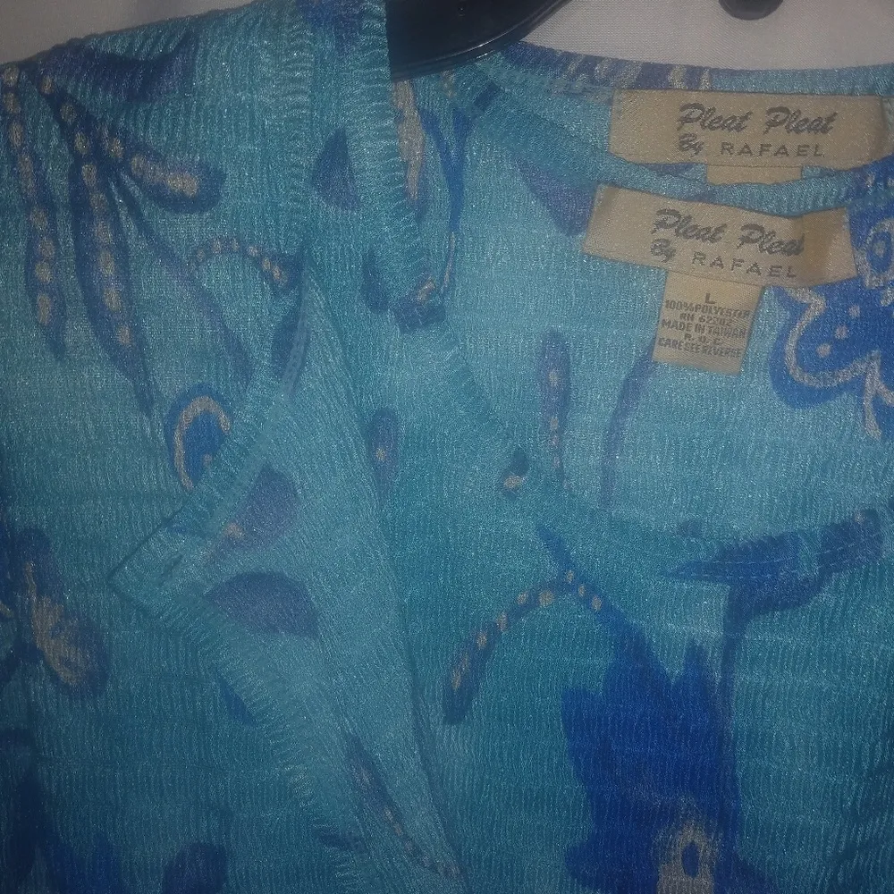 Pleat Pleat L Blue Stretch Jacket Shell Top Set Size L - Image 4