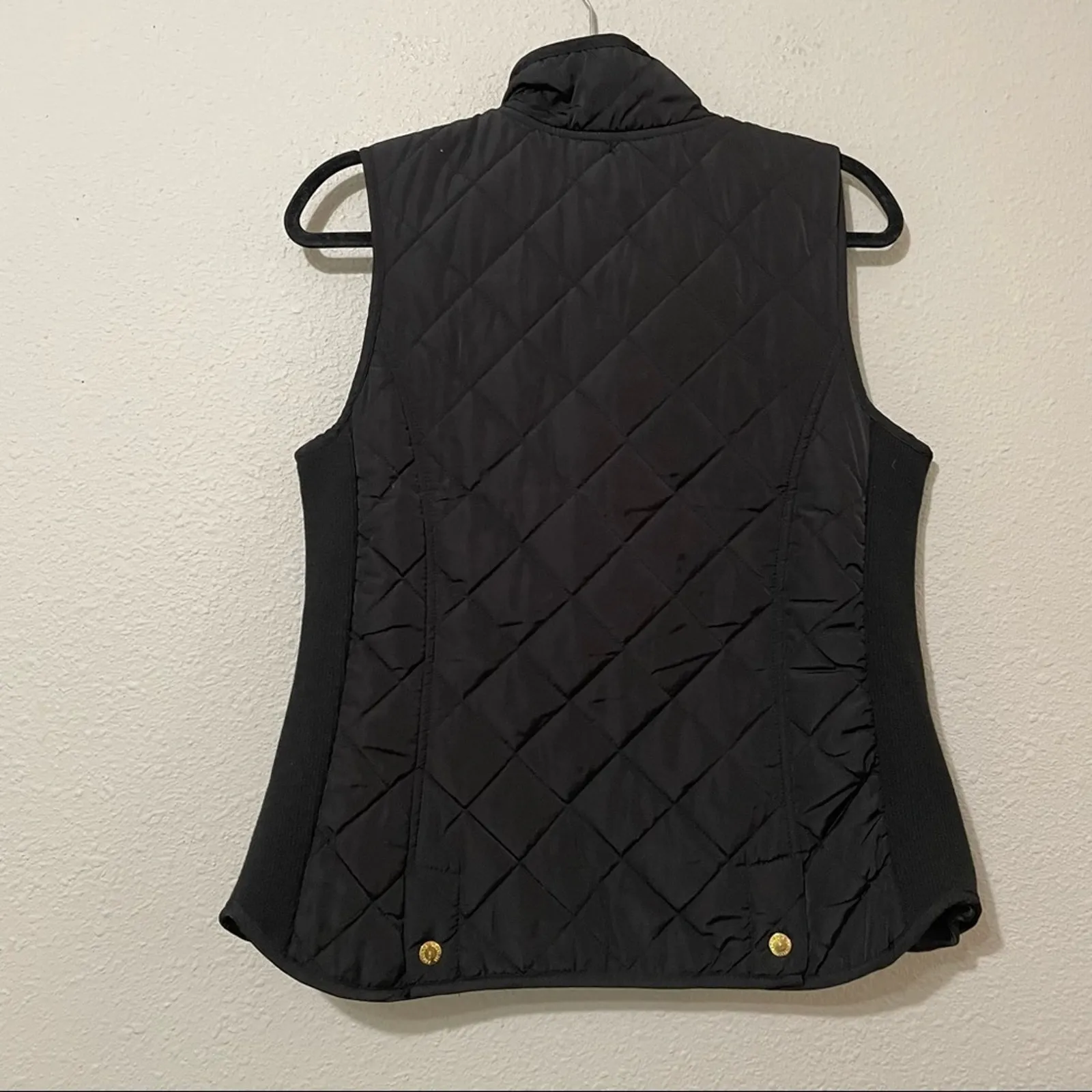 Adrienne Vittadini Black Quilted Puffer Vest Button Down Jacket Womens S Fall - Image 7