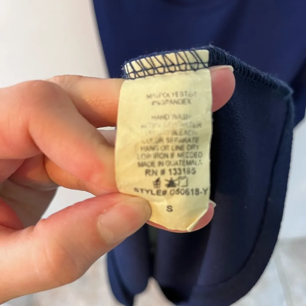 Finn & Clover Navy Blue and White striped fit and flare dress S A-line Nautical - Image 6