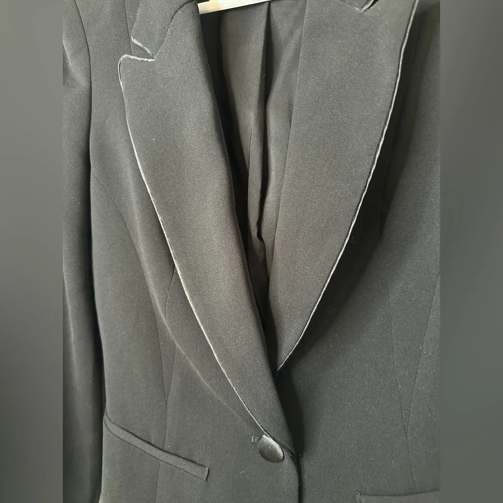 White House Black Market Womens Blazer Jacket Long Sleeve Black Size 2 - Image 2