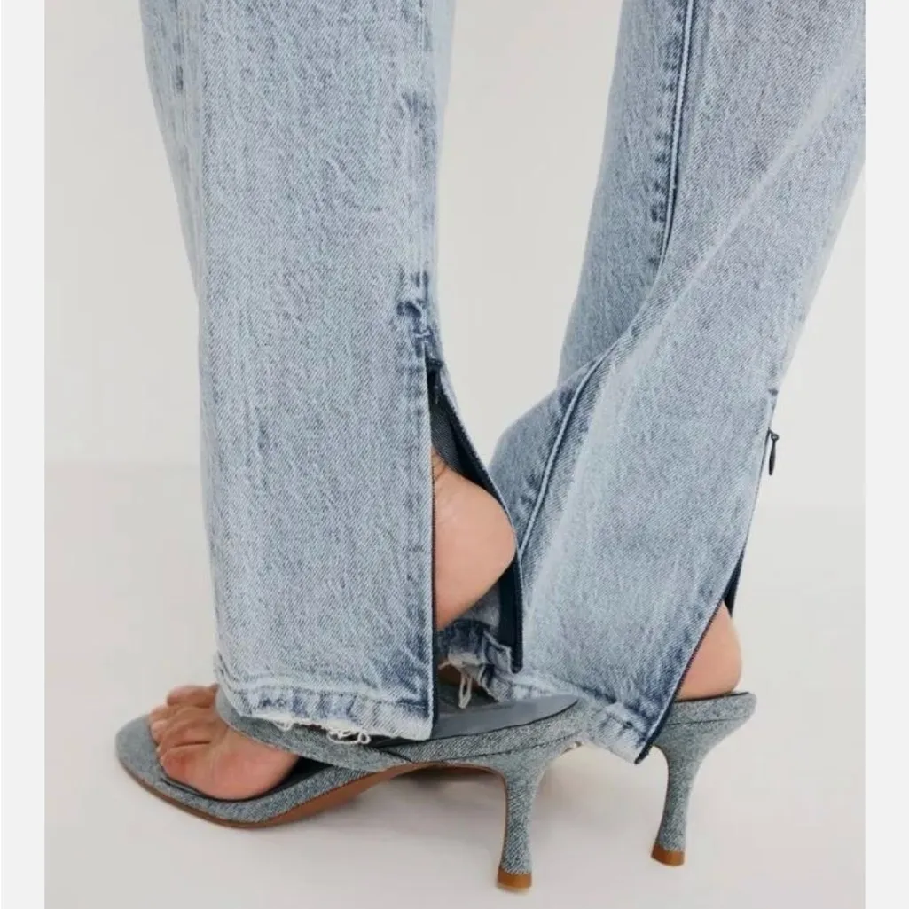 NWT Good American Good Classic Stacked Zip Skinny Jeans in Indigo Size 6 or 28 - Image 13