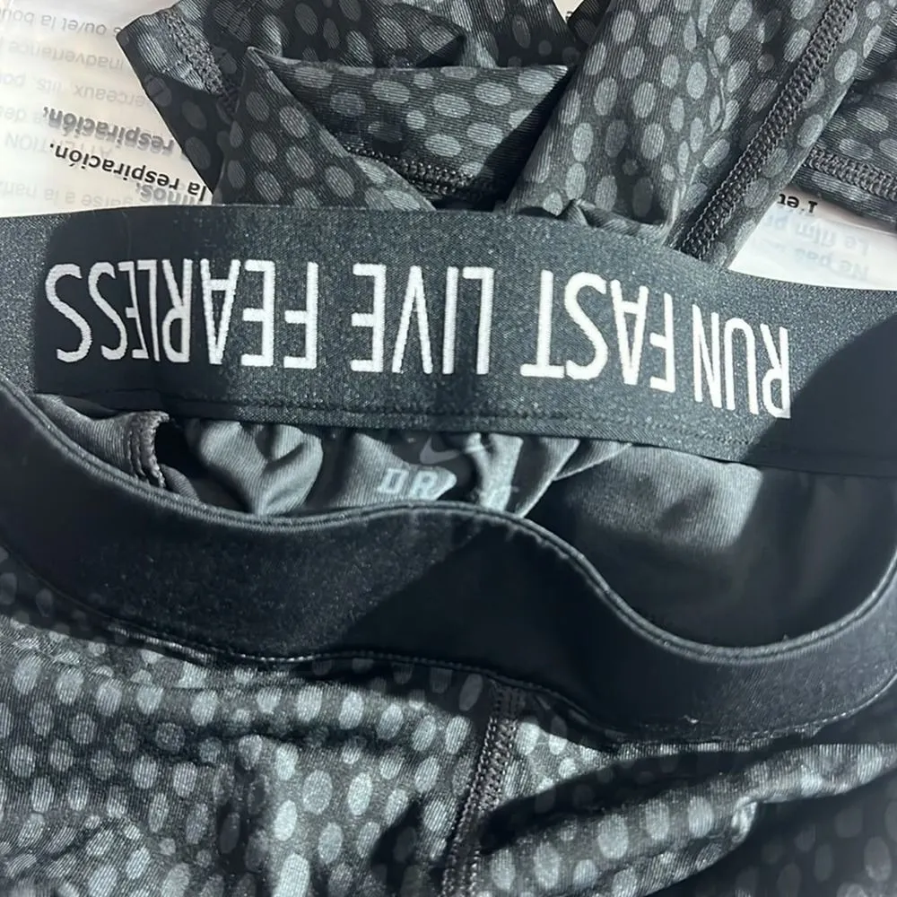 Nike Dri Fit Running Ankle Length Black Gray Leggings Women's S - Image 7