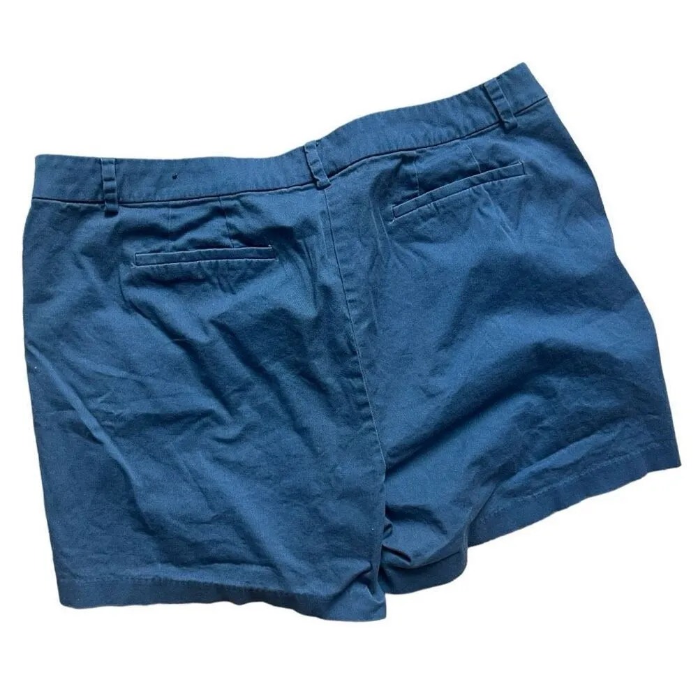 Womens Lane Bryant Blue Cyan Mid-Rise Chino Shorts - Sz 18 - Image 2