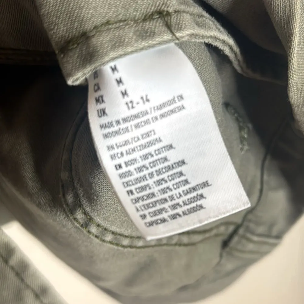 American Eagle Mock Neck Front Pockets chore coat jacket Y2K Military medium - Image 6