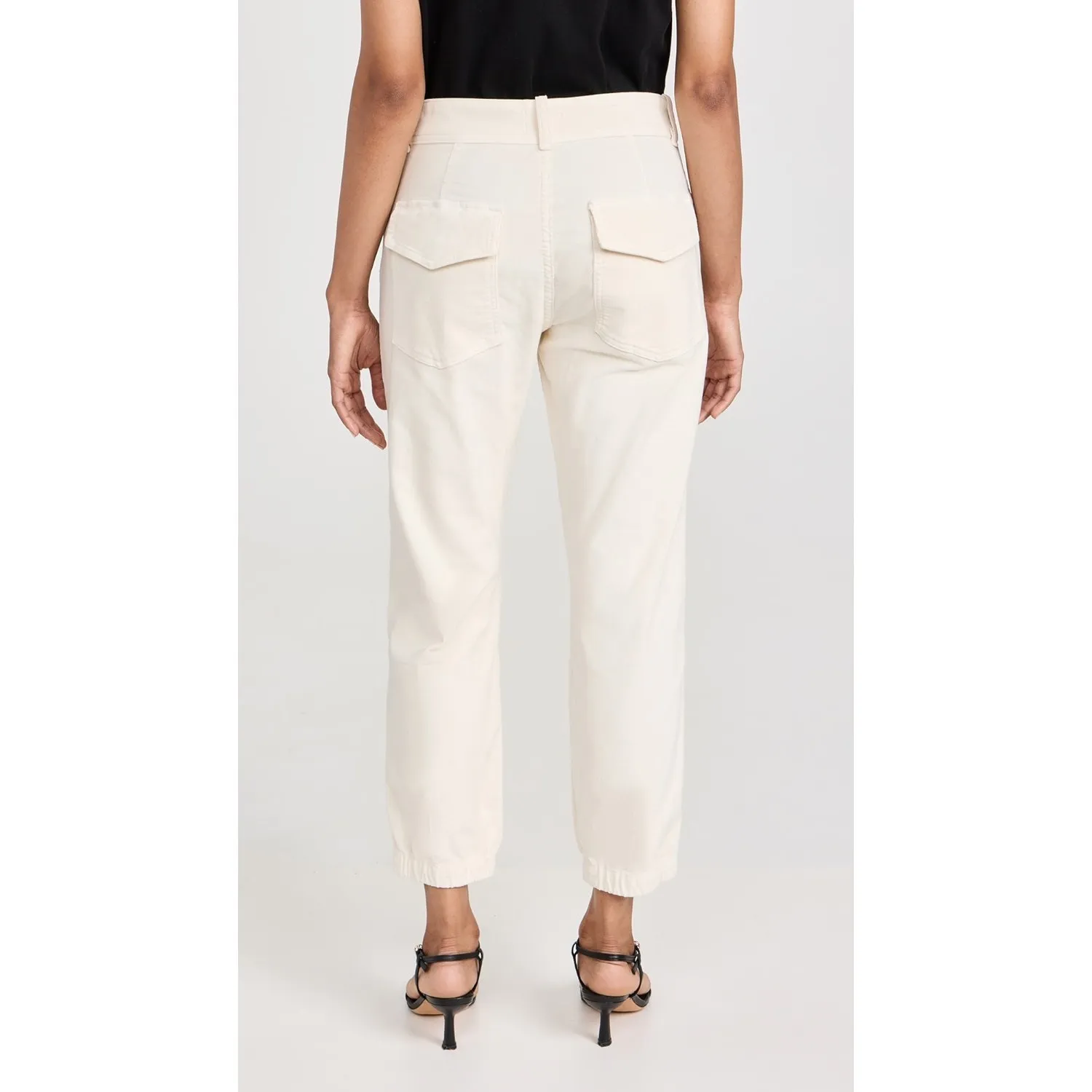 Citizens of Humanity Agni Utility Corduroy Cropped High Rise Cream Pants Size 25 - Image 2