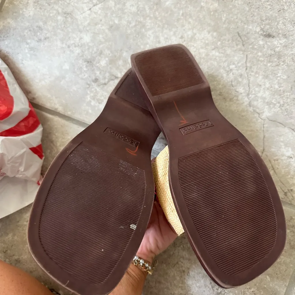 Vintage raffia slide sandals - Image 5