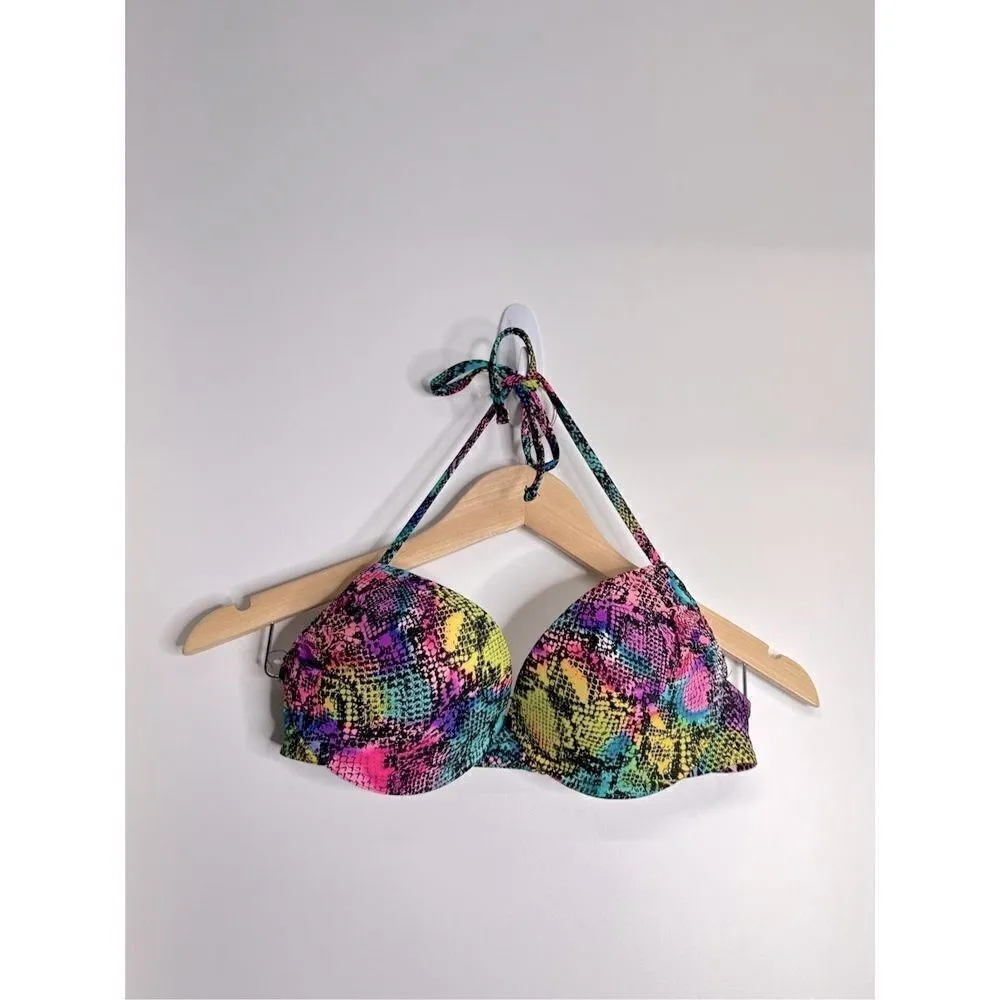 Bongo  Bikini Top Snakeskin Print Multicolor Size Medium - Image 6