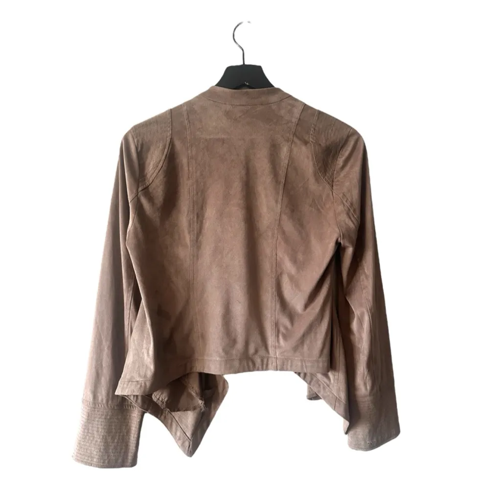 Jack by BB Dakota Faux Suede Taupe Waterfall Jacket S | Cozy Neutral Layer - Image 7