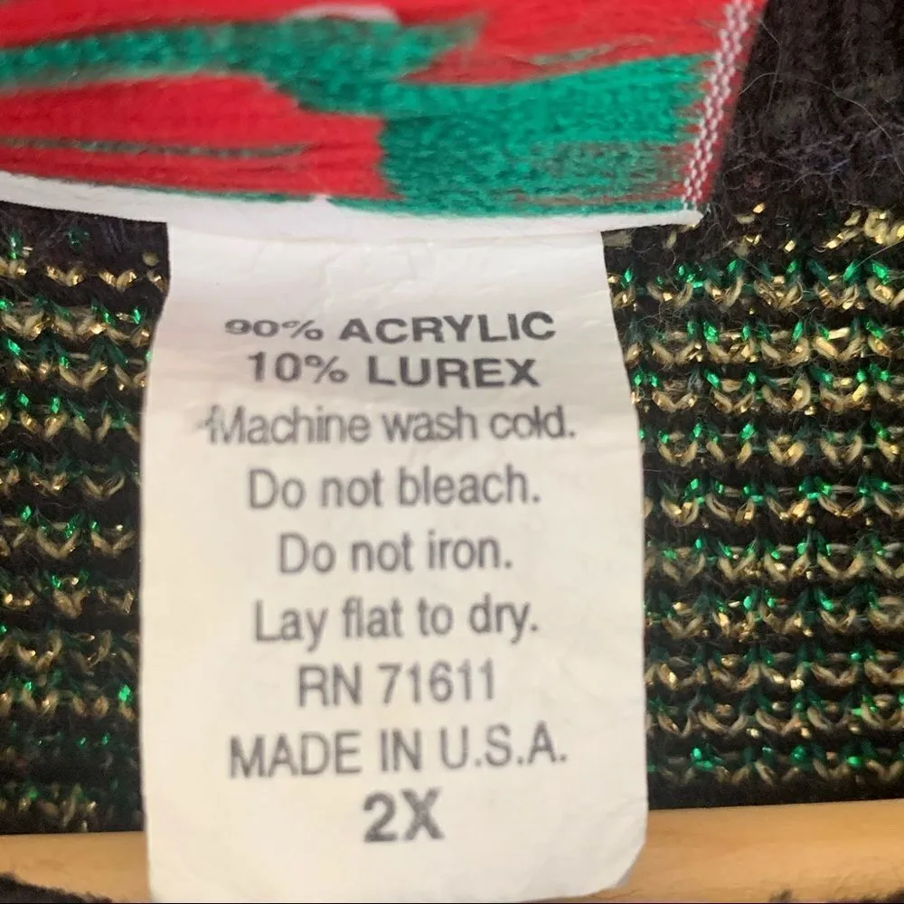 Vintage Nutcracker brand plus Christmas sweater 2x Black - Image 5