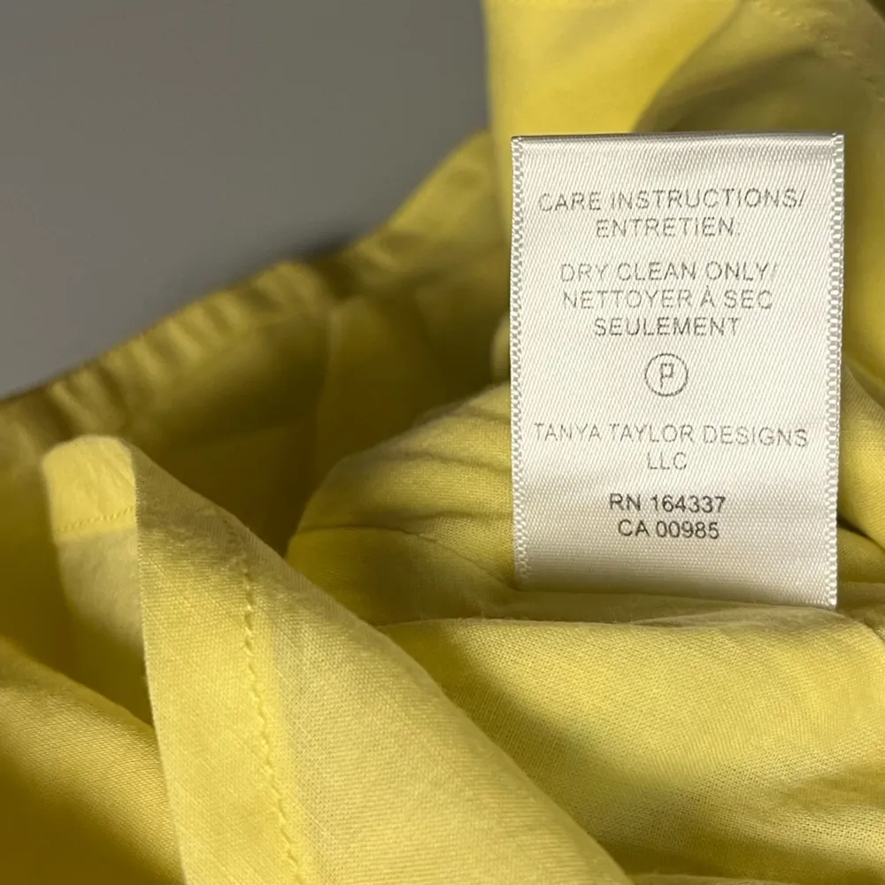 Tanya Taylor Lacey Dress in Daffodil Yellow Sz 18 NWT w/ V Neck & Puff Sleeves - Image 15