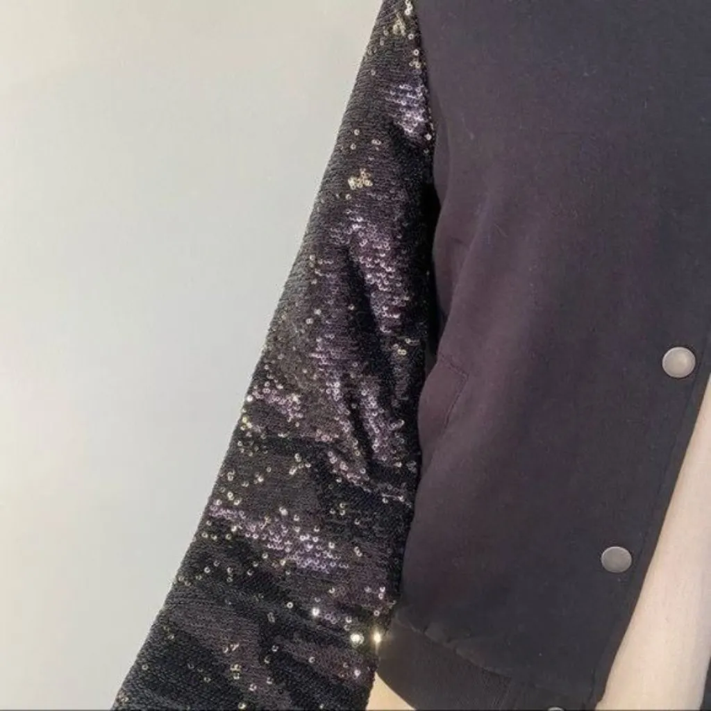 Victoria's Secret Sequin Sleeve Varsity Jacket PINK - Image 5