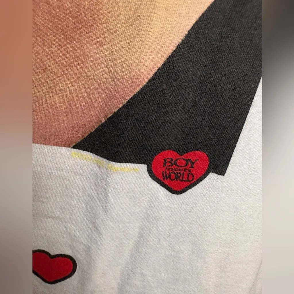 Topanga Boy Meets World Fruit of the Loom White Tee with Yellow Graphic - Image 3