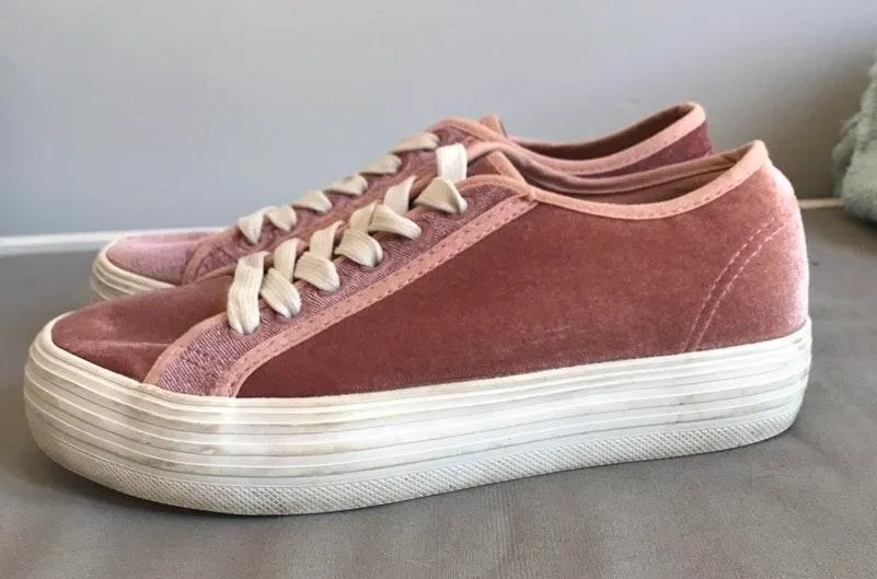 Pink Velvet Sneakers - Image 2