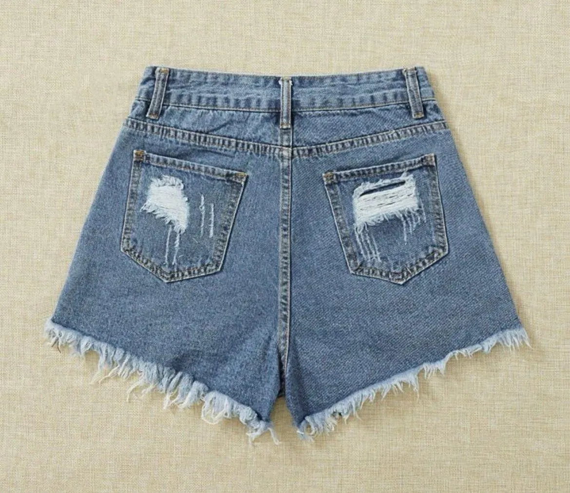 Jean Shorts Blue Size L - Image 4