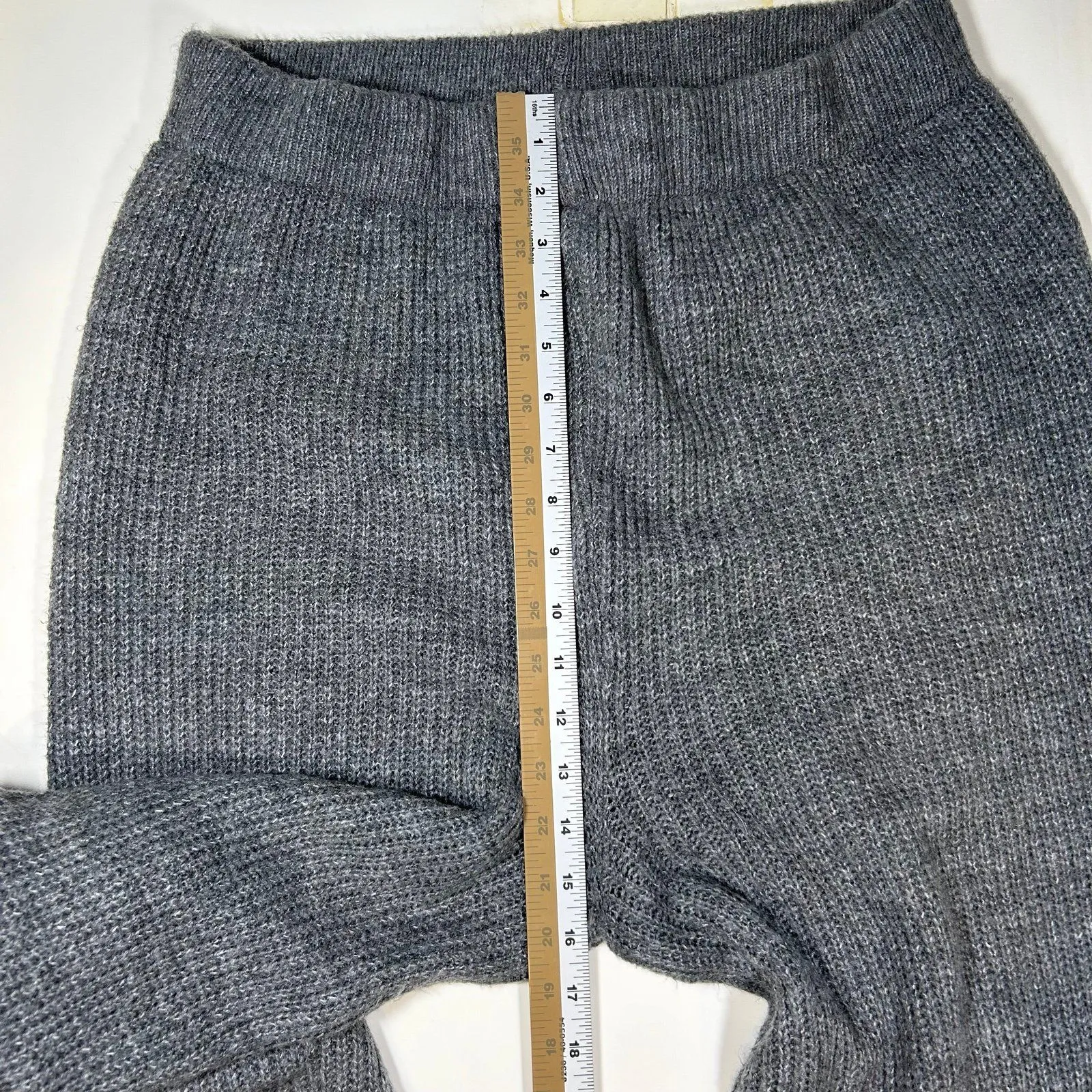 Daily‎ Practice Anthropologie Flare Leg Knit Pants Women’s Large Gray - Image 6
