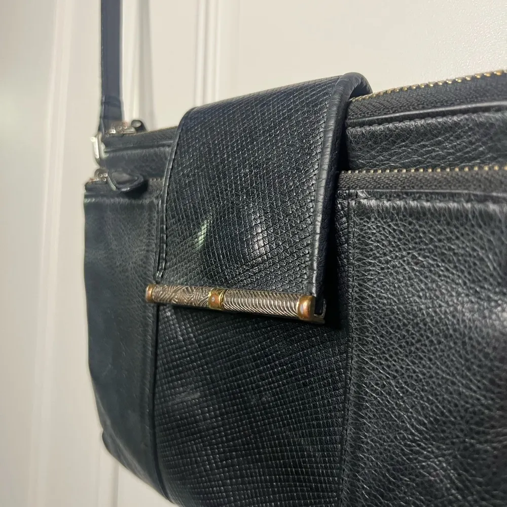 Vintage Brighton Black Leather Crossbody - Image 3