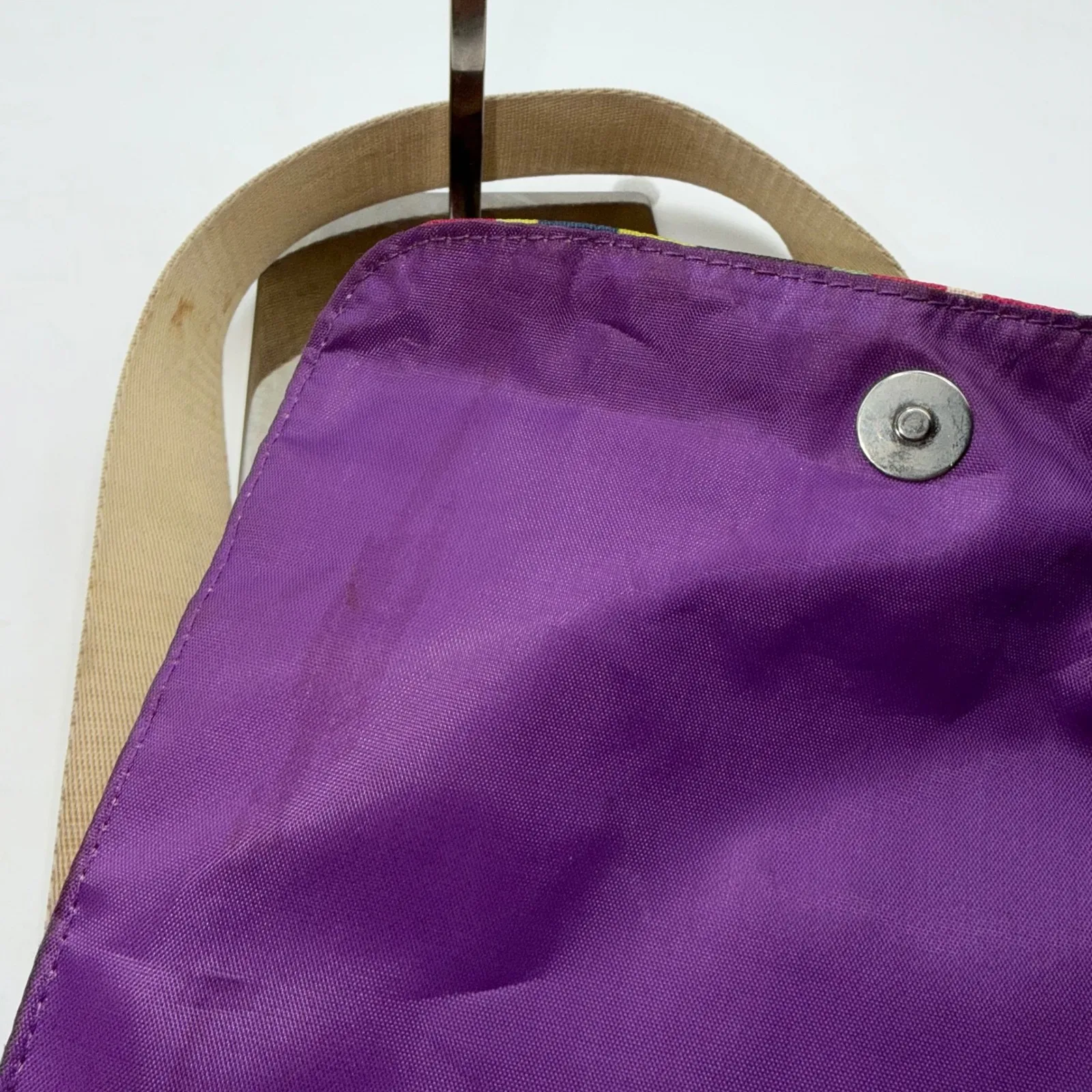 Lily Bloom crossbody bag multi color patchwork print adjustable strap - Image 8