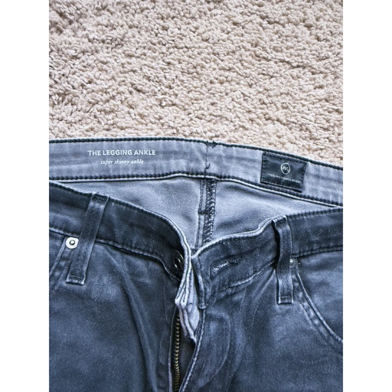 AG Minimalist Coated Leatherette Legging Ankle Jean Size 30 Black Grunge Edgy - Image 7