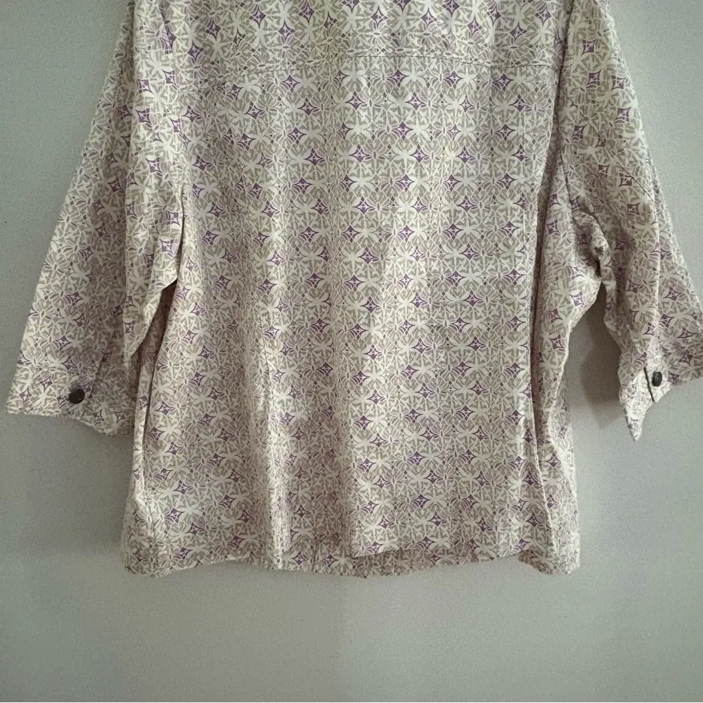 NWT Christopher & Banks White Tan Purple Patterned 3/4 Sleeve Jacket Size 3XL - Image 12