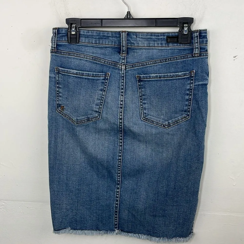 Kut from the Kloth Connie Skirt Blue Knee-length Jean Skirt size 2 - Image 4