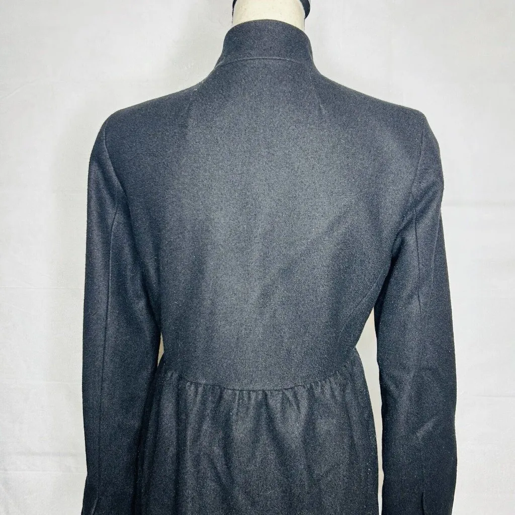Banana Republic Wool Blend Long Black Dress Coat Women's Size S - Image 8