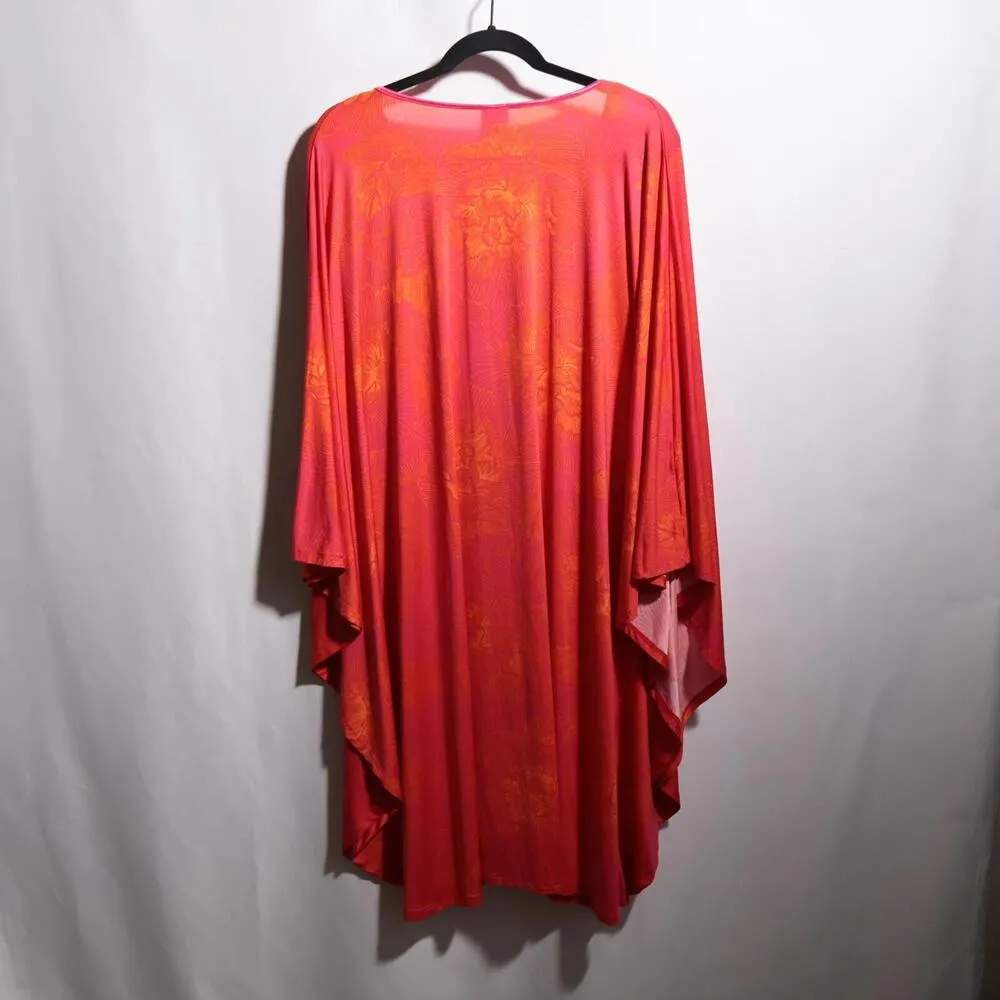 Natori Womens Floral Print Kimono Caftan XL Multicolor Tropical Mumu Lounge Robe - Image 2