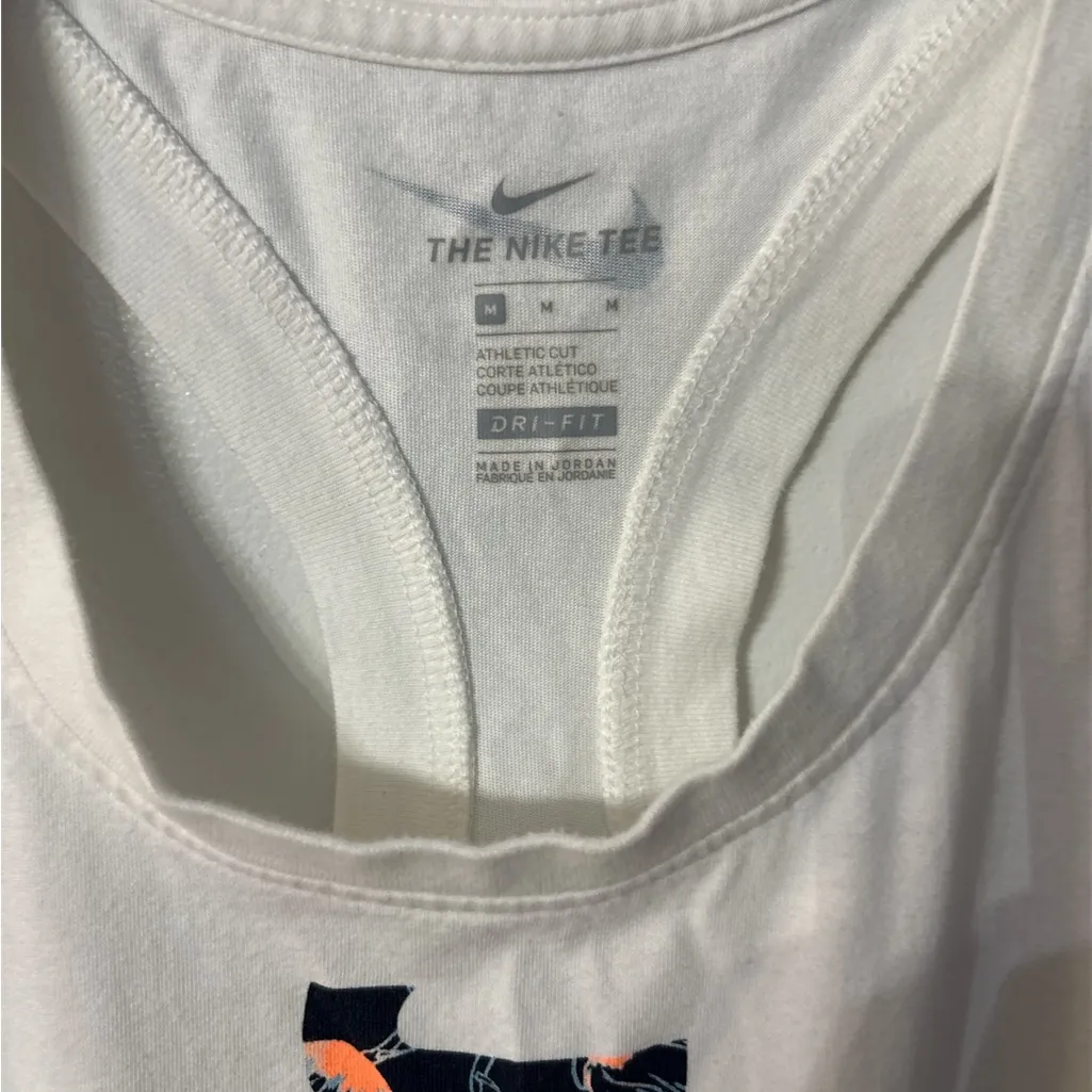 Nike White Tank Top with Graphic Print - Image 2