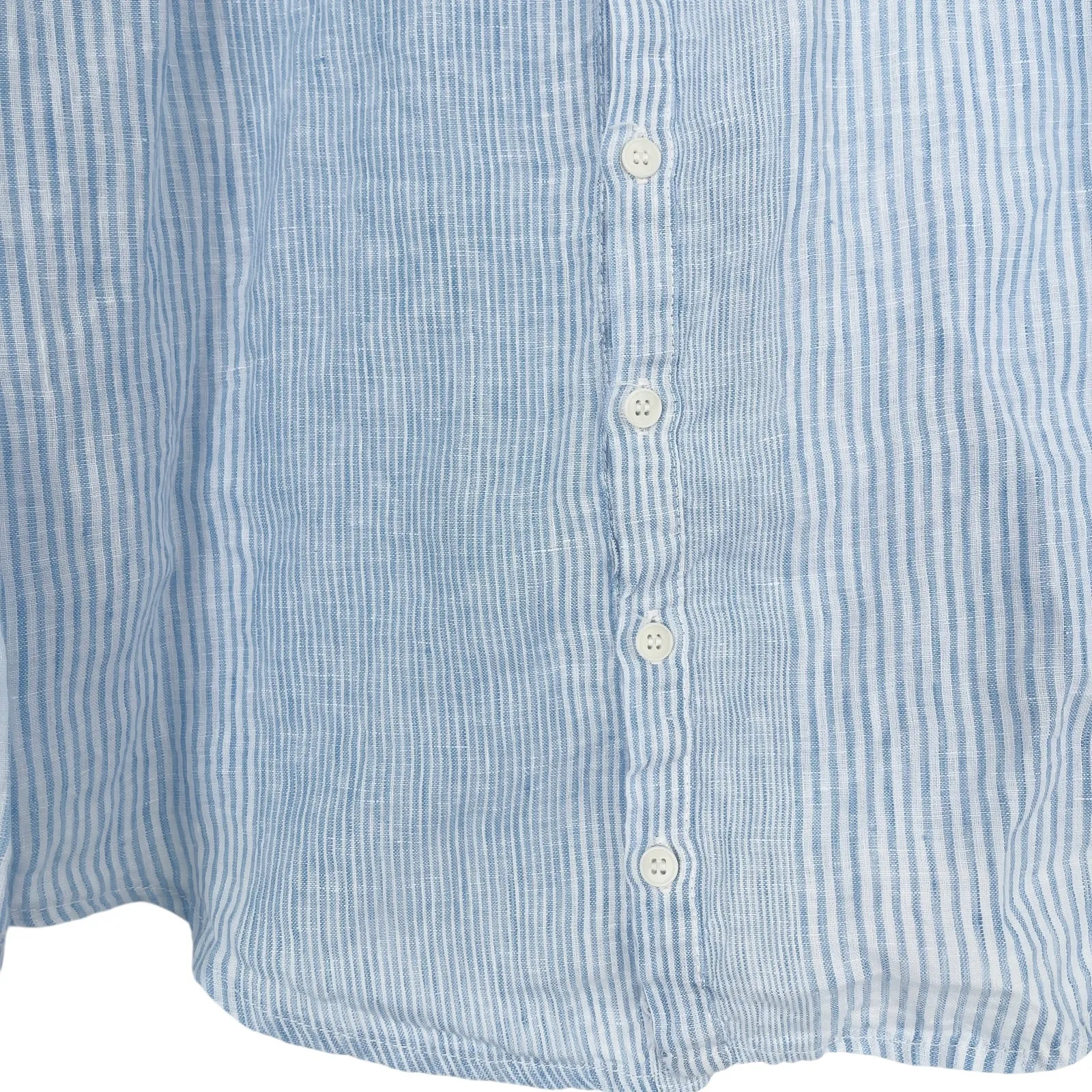 CP Shades Linen Pinstripe Romy Button Down Shirt Top Blue White Size Medium - Image 7