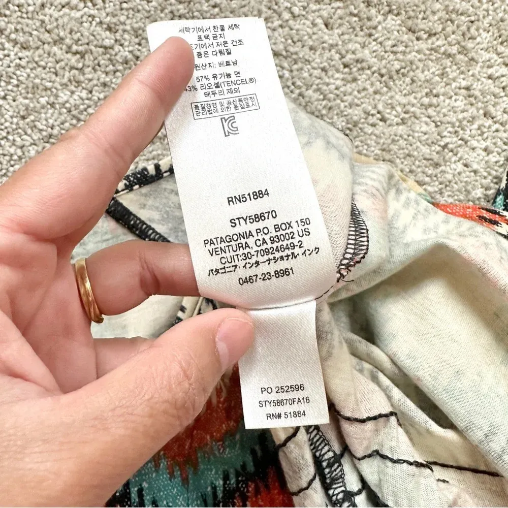 Patagonia Kamala Drop Waist Tunic Top Long Sleeve Timber Twist Texture Size XS - Image 8