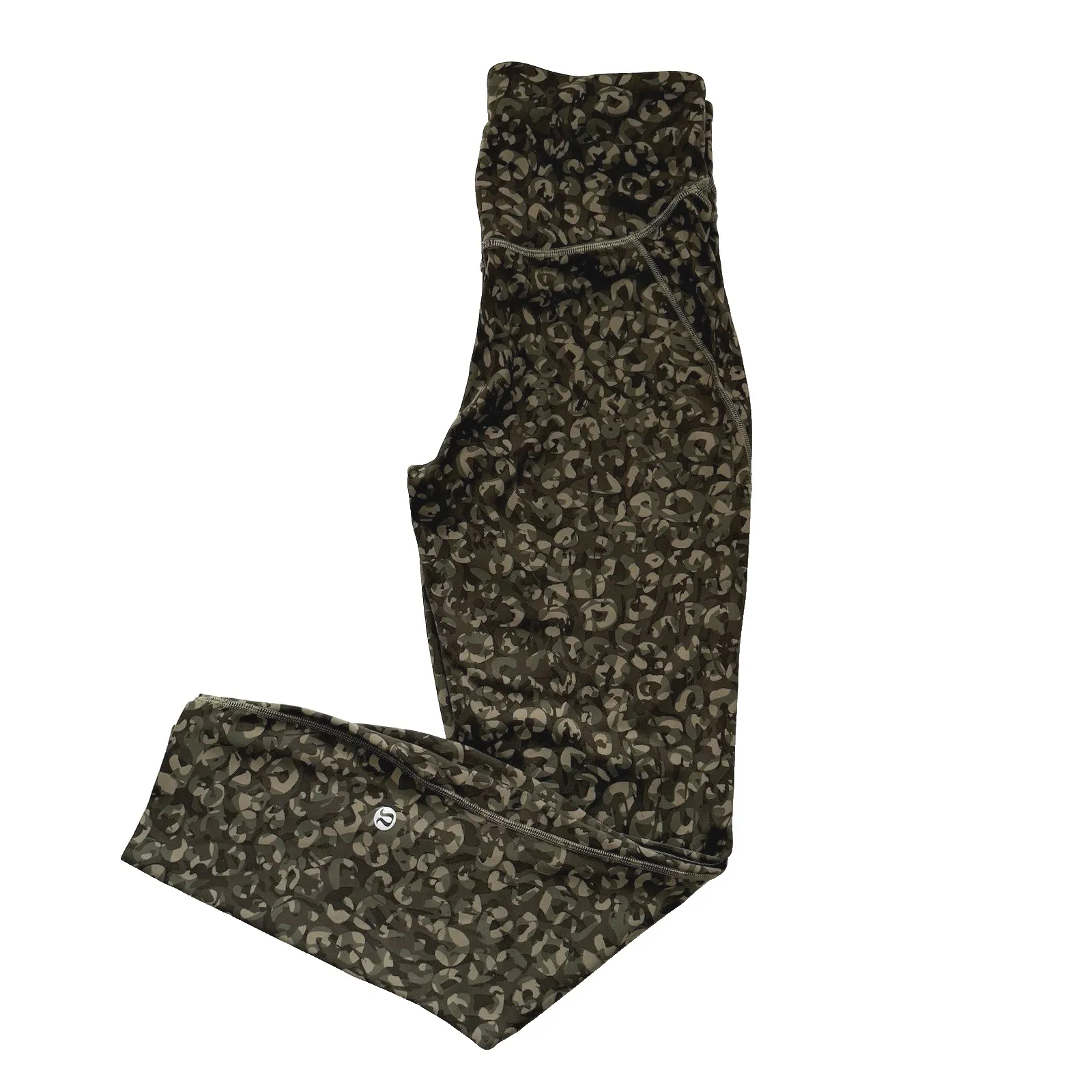 Lululemon Base Pace High Rise 23" Crop Leggings Women 4 S Tight Green Camo Print - Image 2