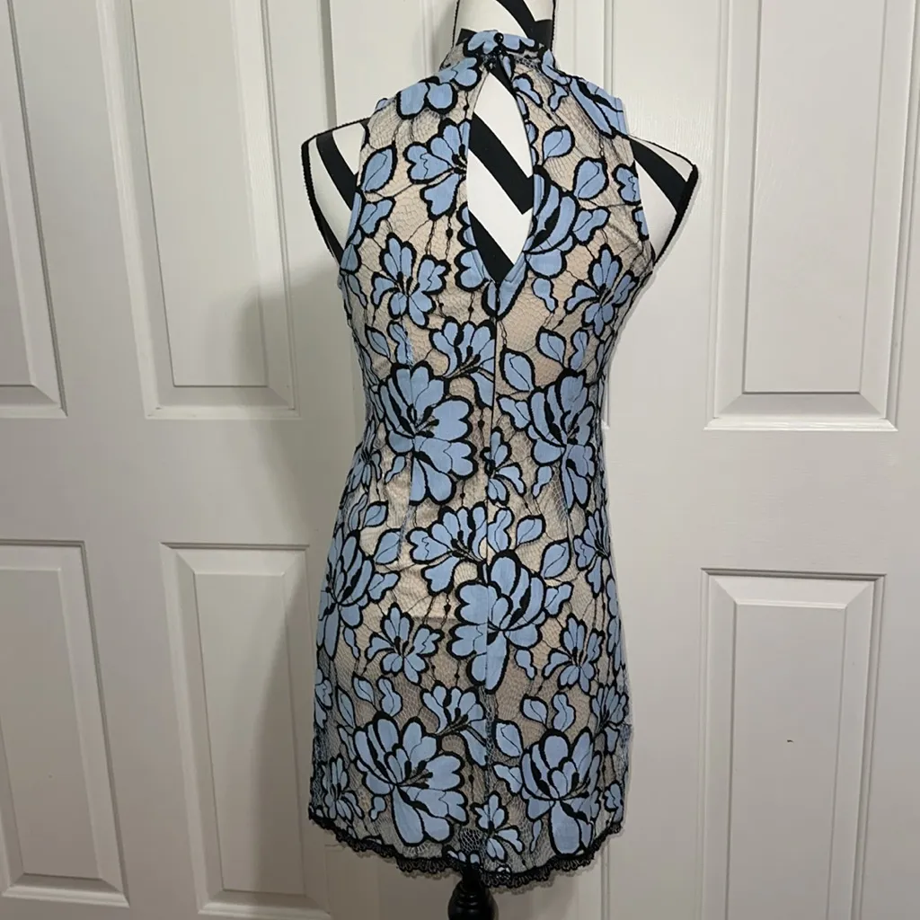 Plenty Tracy Reese Blue and Black Floral Mini Dress - Image 3