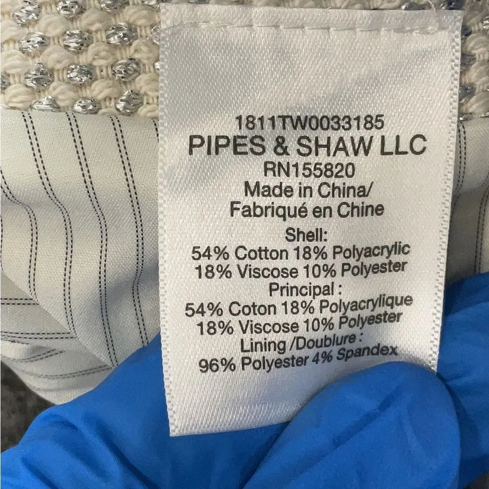 Veronica Beard Starck skirt ivory silver tweed fringe mini skirt size 10 - Image 13