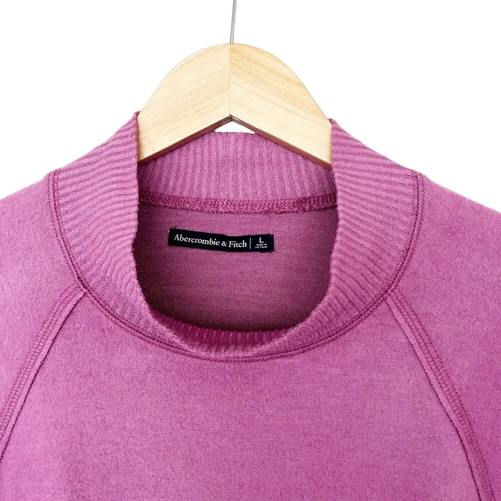 Abercrombie & Fitch Pink Mock Neck Long Sleeve Shirt Sz L - Image 2