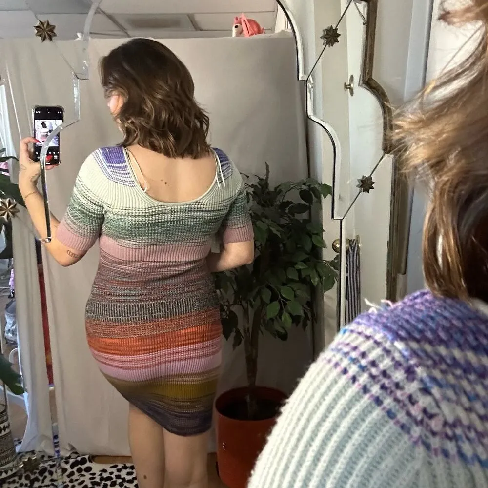 Anthropologie Short Sleeve Space-dyed Knit Midi Dress Size XSP - Image 5