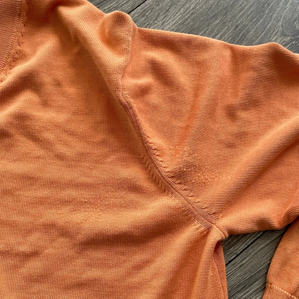 Brooks Brothers Orange V-Neck Sweater - Image 7