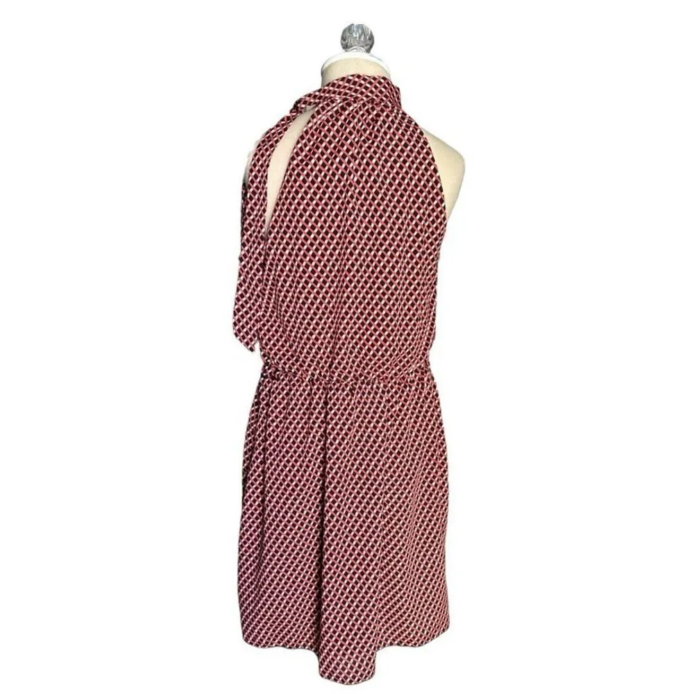 Romeo and Juliet Gossip Girl Orange Red Halter Blouson Dress Size Small - Image 5