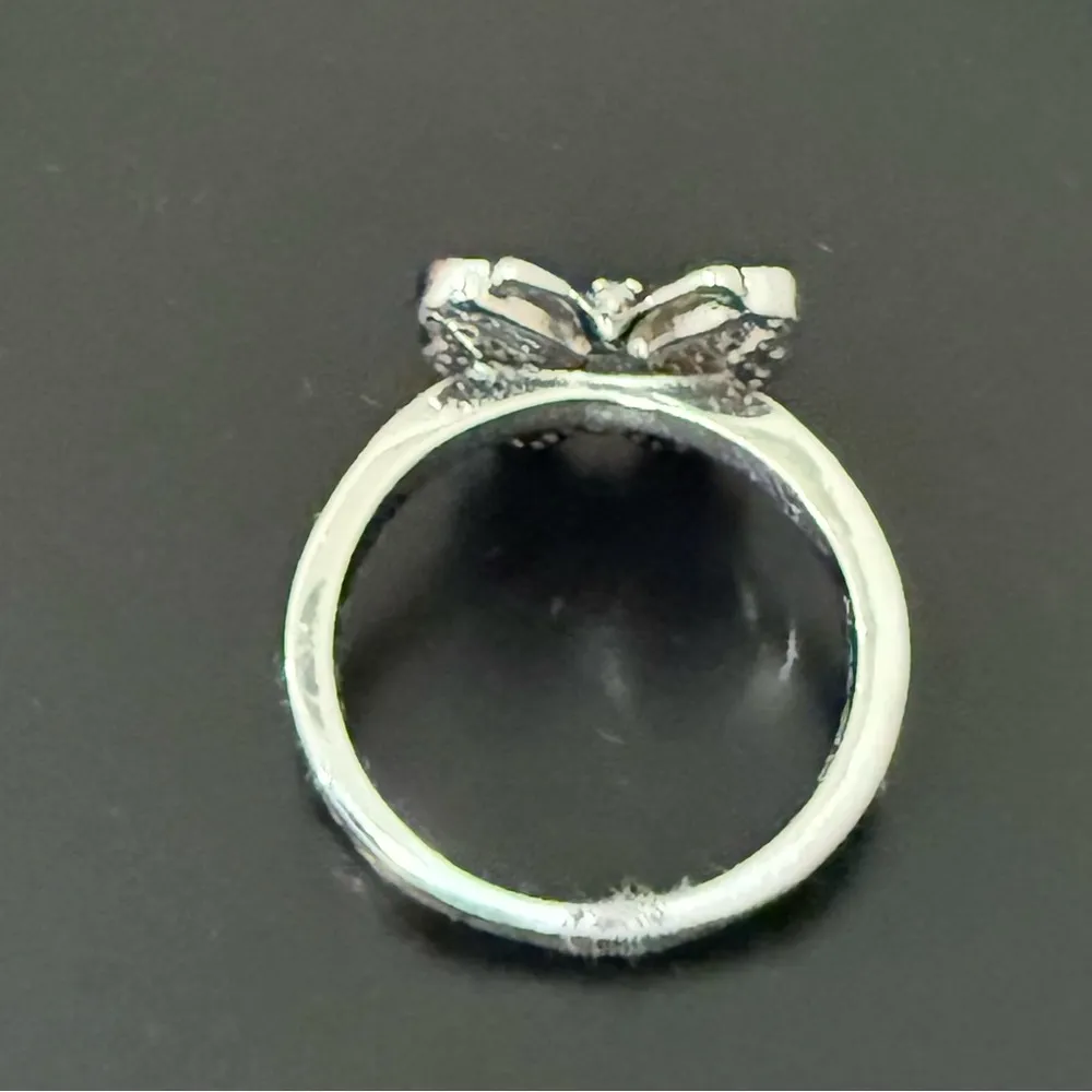 925 Sterling Silver Iridescent Pink Opal Inlay Butterfly Ring Size 7 4g. - Image 7