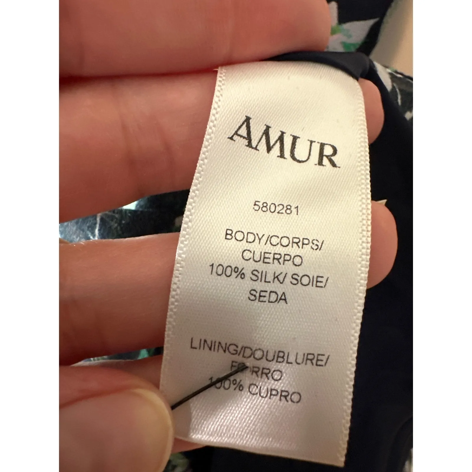 AMUR Carter Silk Blue Floral Cutout Ruffle Maxi Gown Size 8 - Image 9