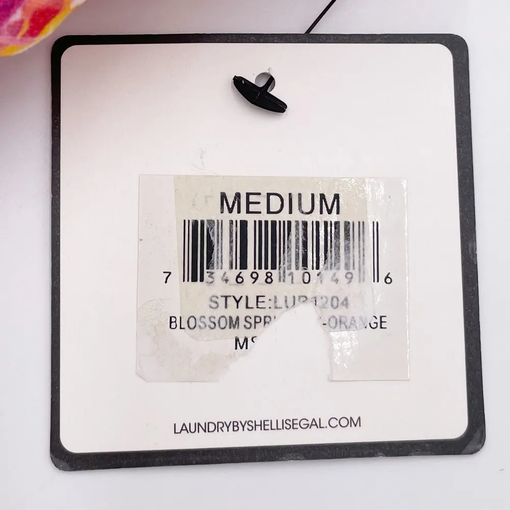 NEW Laundry by Shelli Segal Cropped Workout Top Sports Bra Floral Print Medium - Image 8