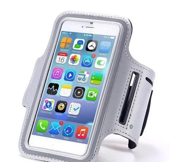 iPhone/Galaxy Sport Gym Exercise Armband Silver - Image 3