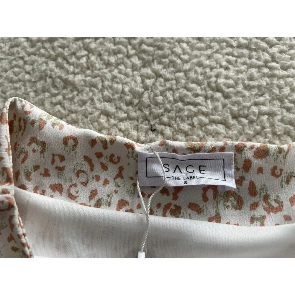 Sage The Label Ivory Mauve Mini Skirt with Flounce Bottom Size S - Image 2