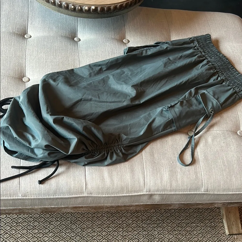 K TOO Green Cargo Maxi Bubble Skirt Size Small - Image 3